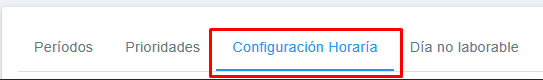 Pestaña Configuración Horaria