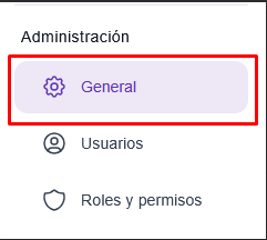 Sección de Configuración