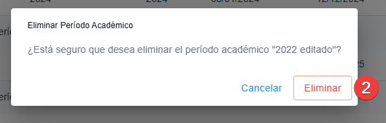 Periodo Académico Eliminado