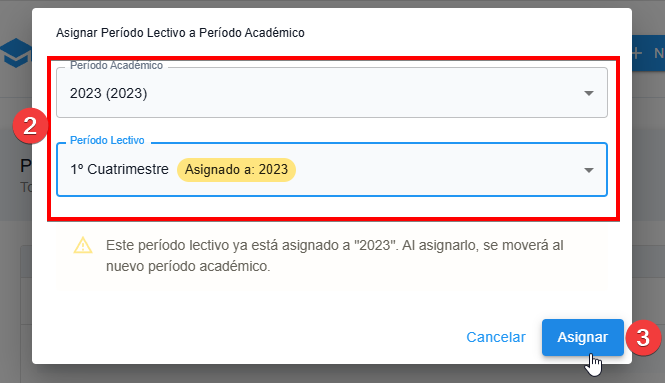 Periodo Lectivo Asignado