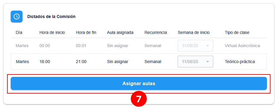 Asignación de comisión