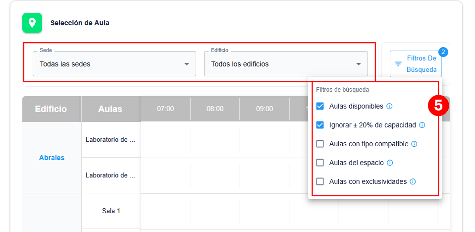 Selección de aula
