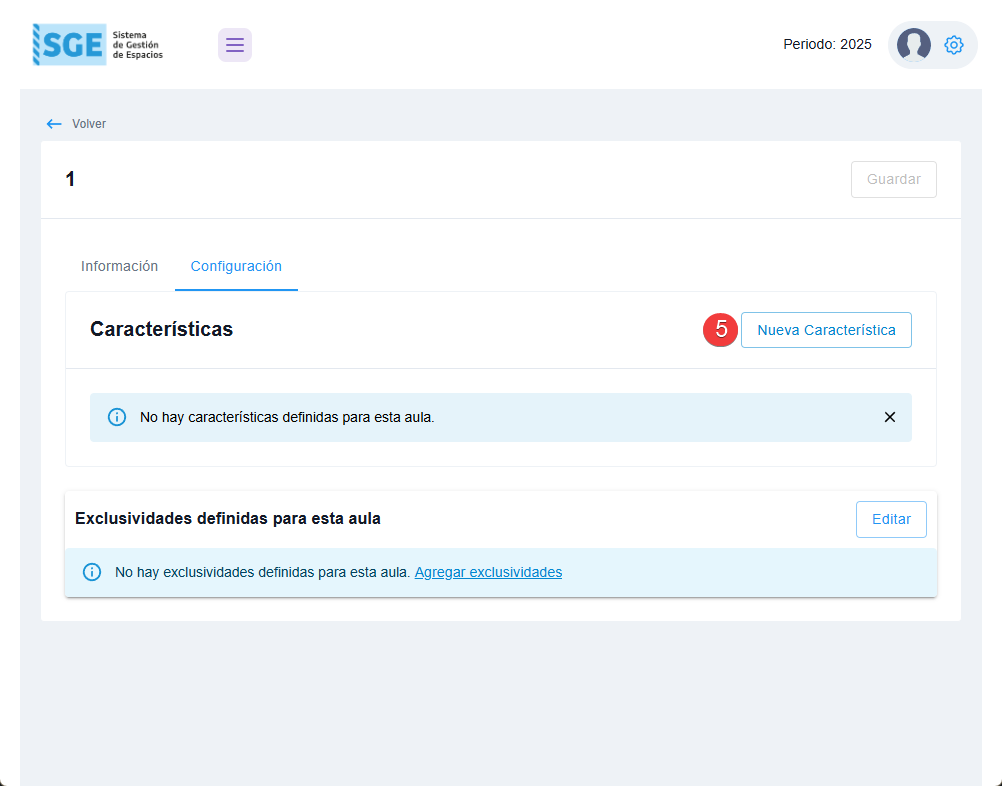 Pestaña de configuración