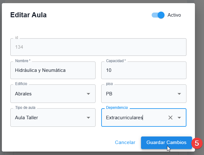 Guardar cambios