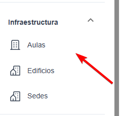 Selección del menú Aulas