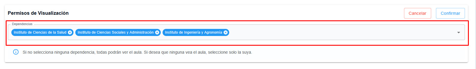Selección de dependencias