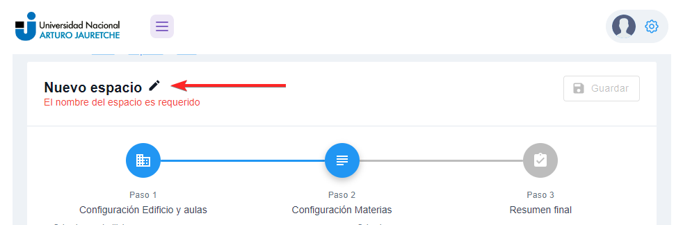 Configuración de nombre