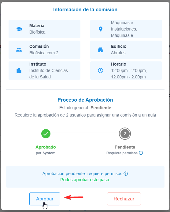 Datos de la comisión